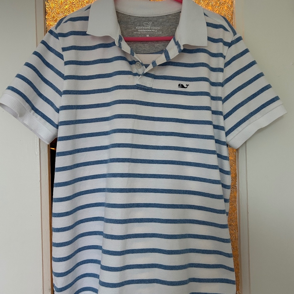 Boys Vineyard Vines Blue Stripe Edgartown Polo Boy's M